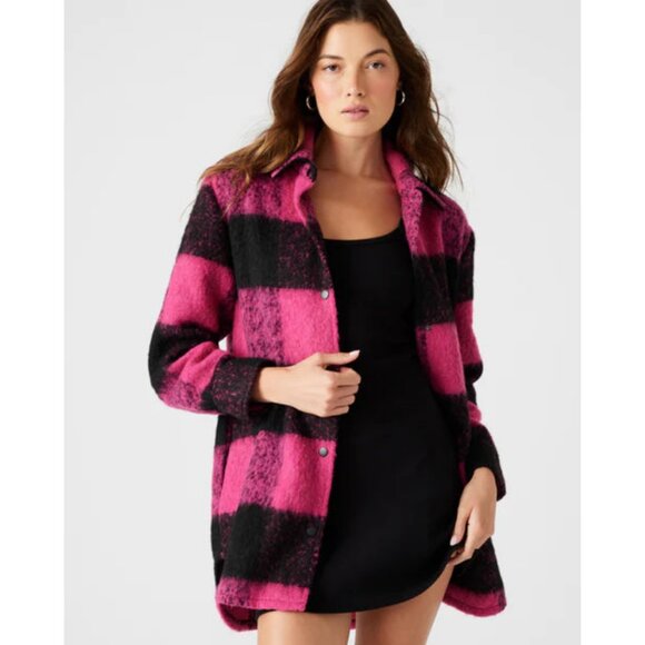 Steve Madden Sz. M New Eldridge Plaid Shirt Jacket Shacket - Picture 1 of 16